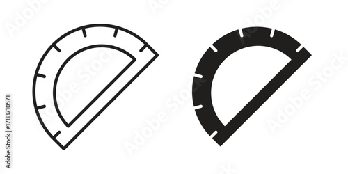 Protractor icon, vector graphics collection. logotype graphic art design