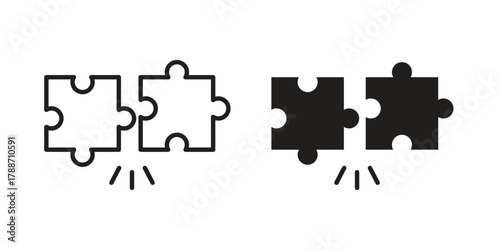 Puzzle pieces icon, vector graphics collection. logotype graphic art design