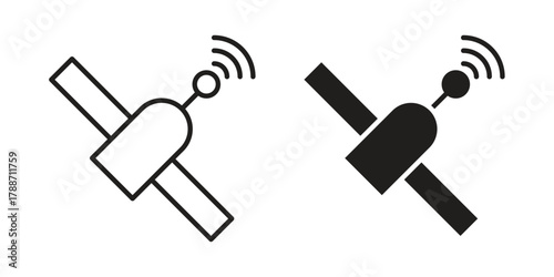Satellite icon, vector graphics collection. logotype graphic art design