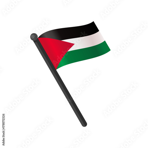 Palestine national flag isolated, vector illustration