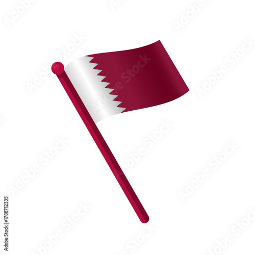 Qatar national flag isolated, vector illustration
