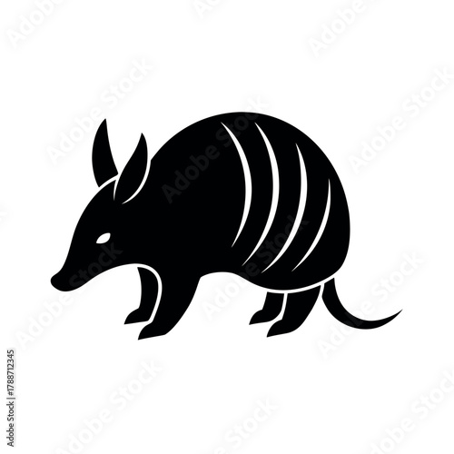 Armadillo Black Silhouette Vector Illustration