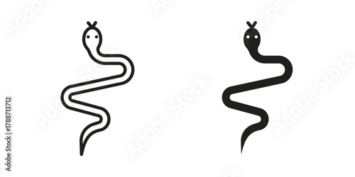 Snake icon, vector graphics collection. logotype graphic art design