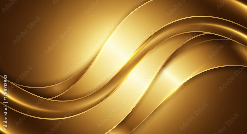 Fototapeta premium Golden abstract wave background shining luxury design