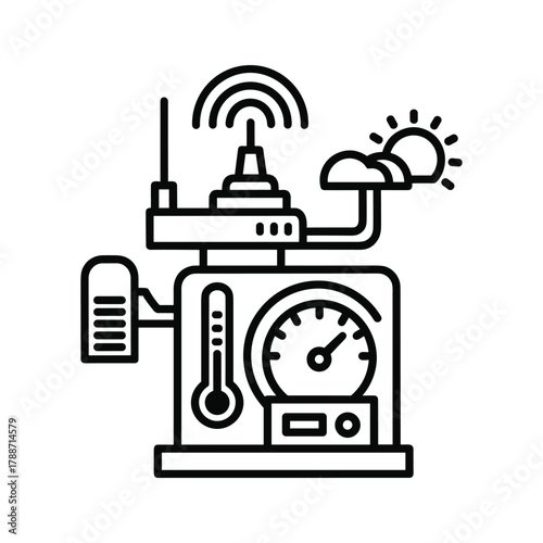 Smart weather station with thermometer and barometer