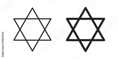 Star of David icon, vector graphics collection. logotype graphic art design