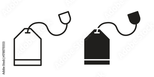 Tea bag icon, vector graphics collection. logotype graphic art design