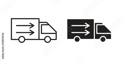 Truck arrow icon, vector graphics collection. logotype graphic art design