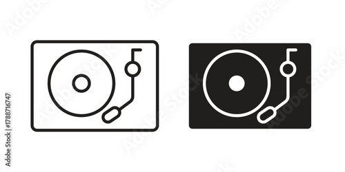 Turntable icon, vector graphics collection. logotype graphic art design