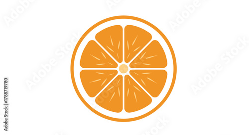Orange fruit slice icon illustration for healthy food and juice