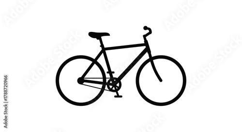 Simple black bicycle icon on white background vector illustration