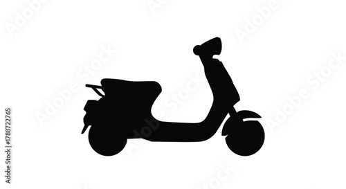 Urban motor scooter side profile silhouette graphic element design