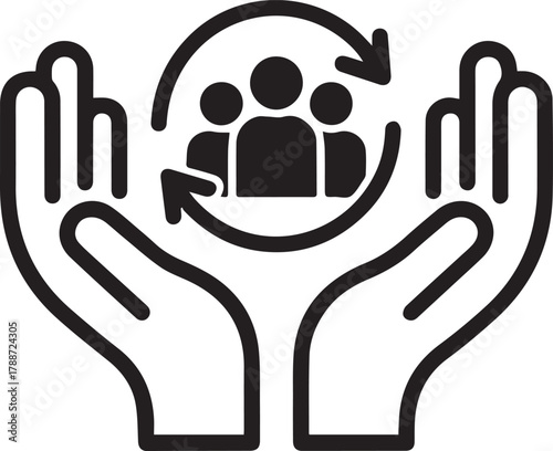 Customer retention icon Editable flat style, illustration icons
