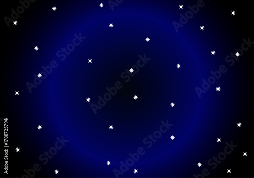 Fondo oscuro con un halo azul y estrellas blancas dispersas