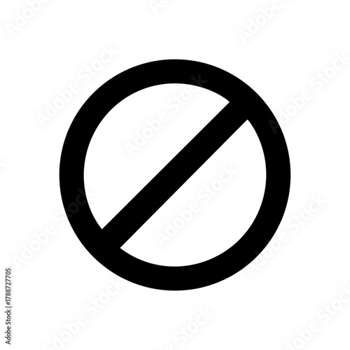 Black prohibition sign with a diagonal slash inside a circle representing restriction, warning, or no entry zone.