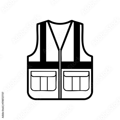 Protective safety vest commonly used in construction, emergency response, and outdoor work environments to enhance visibility and safety.