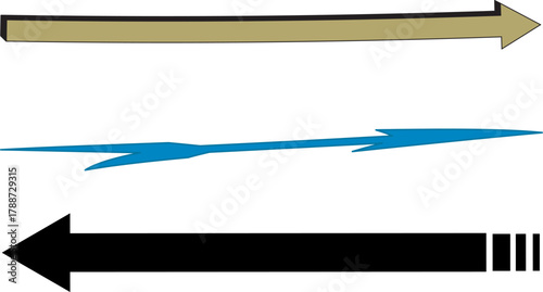 Diverse stylized arrows pointing right and left, indicating movement