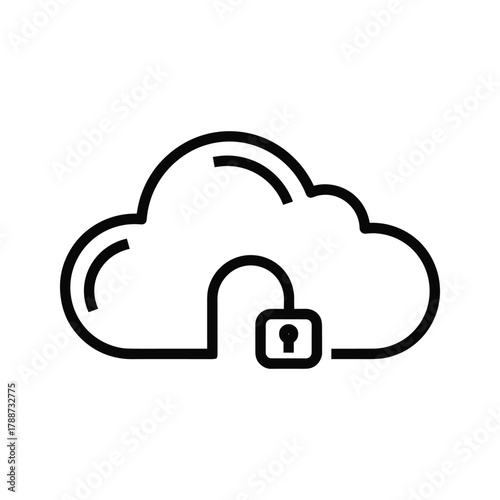 Cloud with padlock icon, symbolizing security and access