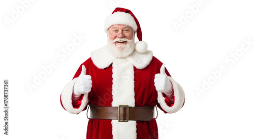 Happy santa claus giving thumbs up