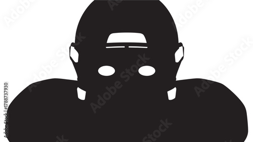 Silhouette of an American football player illustration isolated on white background for sports design and team branding