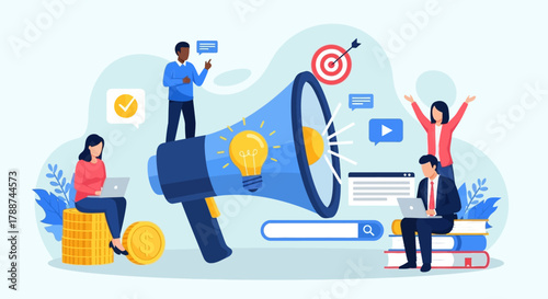 Marketing Team Collaboration with Megaphone and Digital Tools.