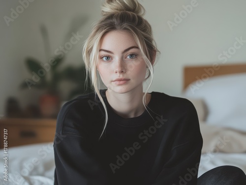 Young woman with blonde hai...