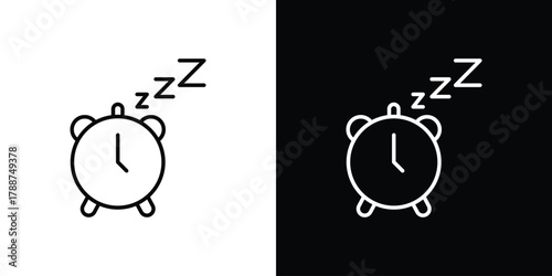 Alarm snooze icon line vector illustration. vector graphics