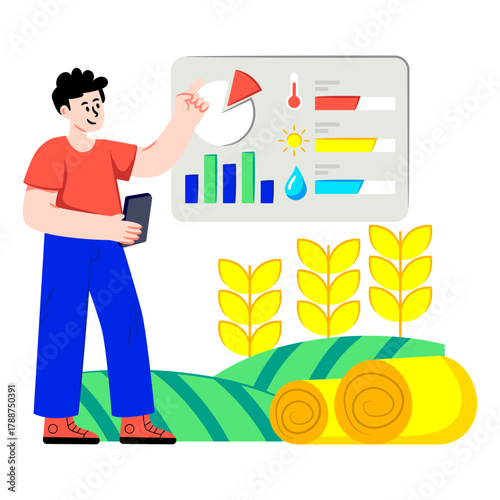 Weather forecast illustration in trendy vector design