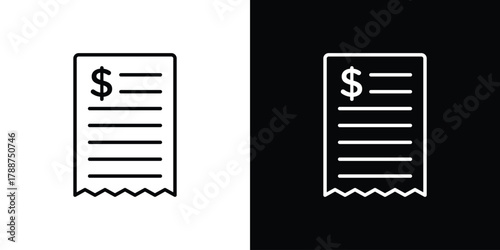 Bill icon line vector illustration. vector graphics