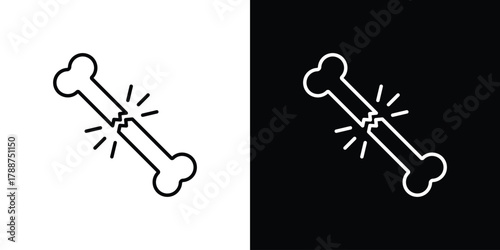 Bone break icon line vector illustration. vector graphics