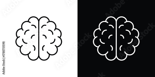 Brain icon line vector illustration. vector graphics