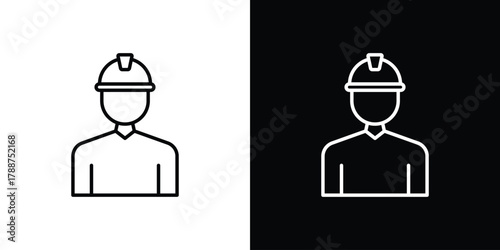 Builder icon line vector illustration. vector graphics