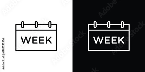 Calendar week icon line vector illustration. vector graphics