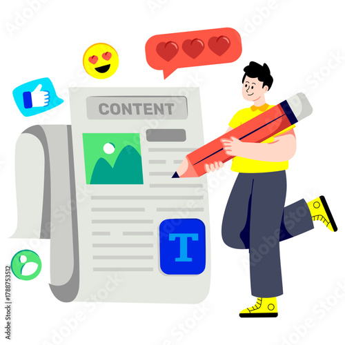Trendy design illustration of content writing