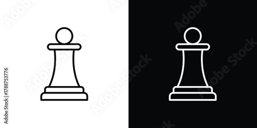 Chess pawn icon line vector illustration. vector graphics