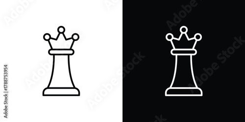 Chess queen icon line vector illustration. vector graphics