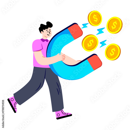 Premium download illustration of attract money