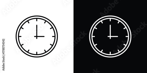 Clock face icon line vector illustration. vector graphics