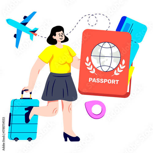 Trendy design illustration of traveler