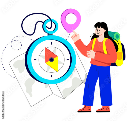 Modern design illustration of travel orientation