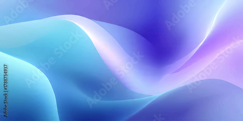 Abstract blue waves flowing softly, a smooth digital pattern for a background design