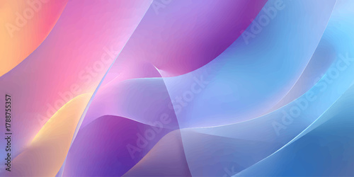 Bright abstract flow and smooth curve lines illustrate a purple and blue gradient background pattern