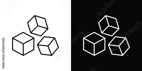 Cubes icon line vector illustration. vector graphics