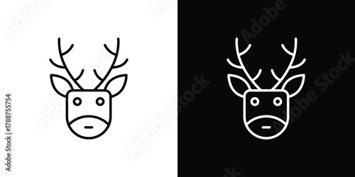 Deer icon line vector illustration. vector graphics