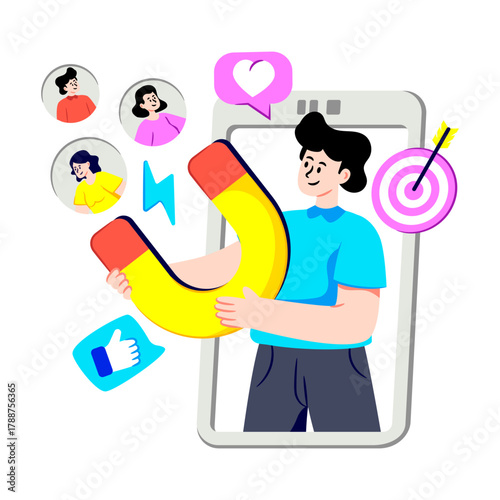 Perfect design illustration of customer attraction