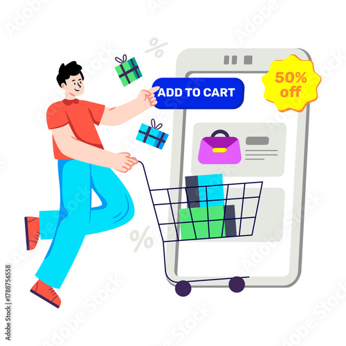Modern design illustration of add to cart