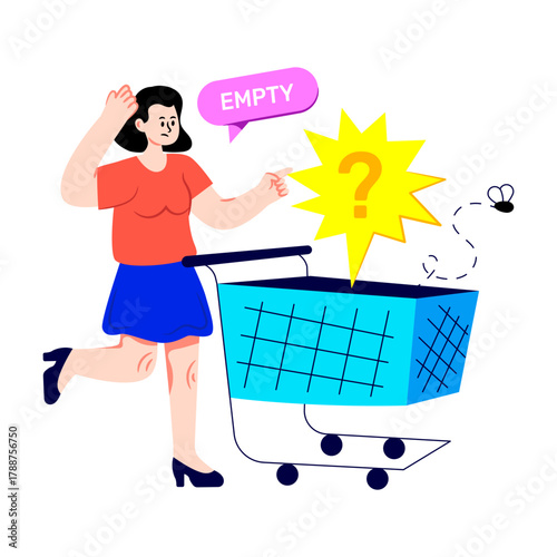 A beautiful design illustration of empty cart