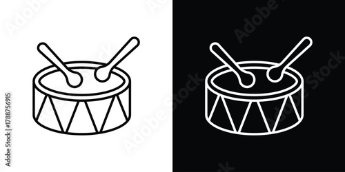 Drum icon line vector illustration. vector graphics