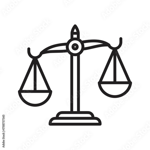 Line art of a classic balance scale