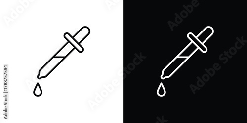 Eye dropper half icon line vector illustration. vector graphics
